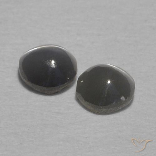 Gemme di Crisoberillo effetto occhio di gatto Grigio verdastro pallido naturale da 0.35 ct, Rotondo, Opaco