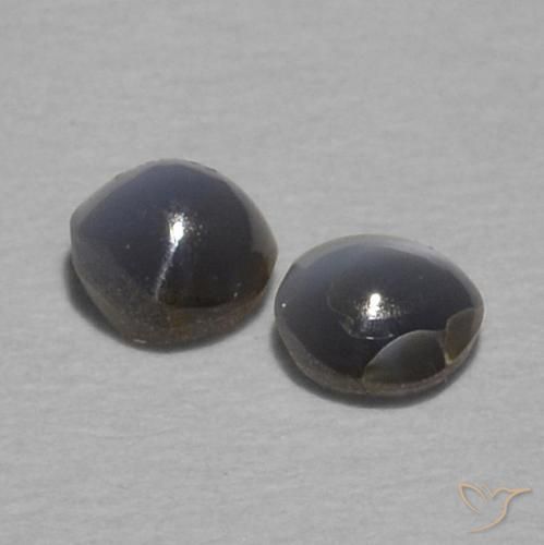 Gemme di Crisoberillo effetto occhio di gatto Grigio scuro naturale da 0.36 ct, Rotondo, Opaco