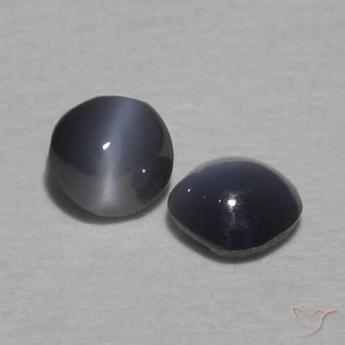 Gemme di Crisoberillo effetto occhio di gatto Grigio scuro naturale da 0.32 ct, Rotondo, Opaco