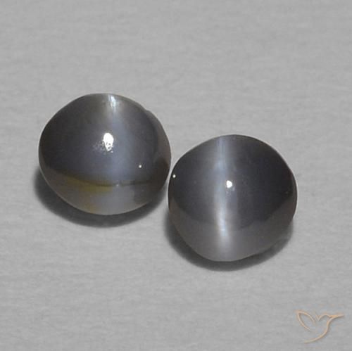 0.28ctw Naturale Grigio Crisoberillo effetto occhio di gatto, Ovale, Opaco