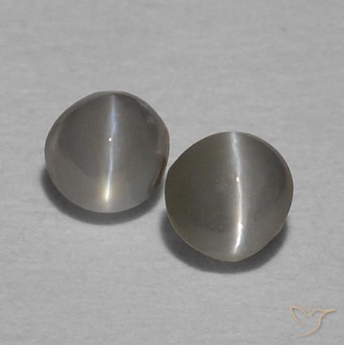 0.29ctw Naturale Grigio medio Crisoberillo effetto occhio di gatto, Rotondo, Opaco