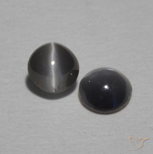 Gemme di Crisoberillo effetto occhio di gatto Grigio nero naturale da 0.52 ct, Ovale, Opaco