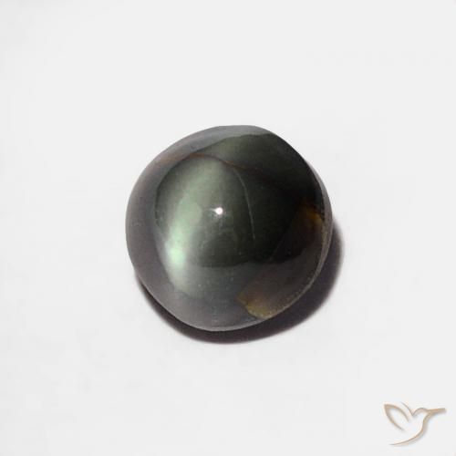 Crisoberillo effetto occhio di gatto Grigio acciaio naturale da 0.36 ct, Rotondo, Opaco