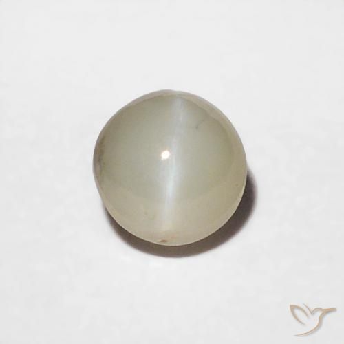 0.44ct Naturale Grigio medio Crisoberillo effetto occhio di gatto, Rotondo, Opaco