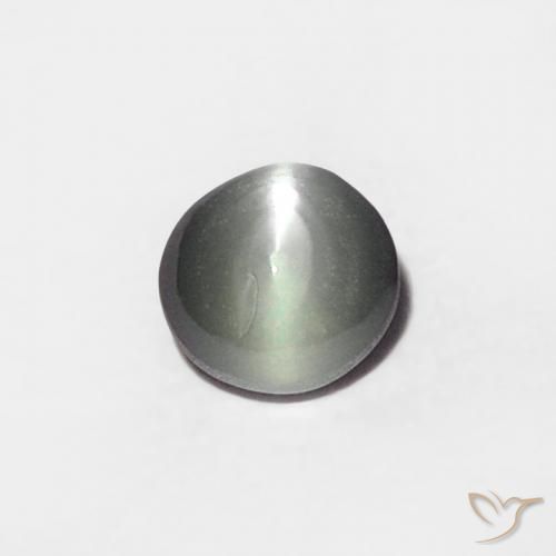0.21ct Naturale Argento Crisoberillo effetto occhio di gatto, Ovale, Opaco