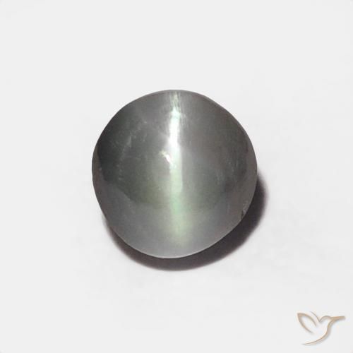0.35ct Naturale Grigio chiaro Crisoberillo effetto occhio di gatto, Rotondo, Opaco