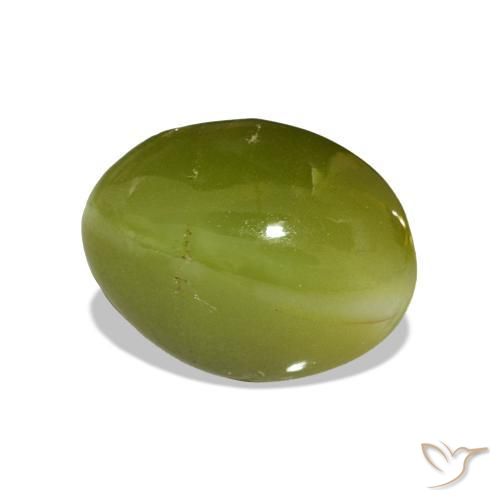 Crisoberillo effetto occhio di gatto Verde foresta naturale da 5.24 ct, Ovale, Opaco