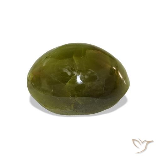 Crisoberillo effetto occhio di gatto Verde caldo naturale da 7.16 ct, Ovale, Opaco