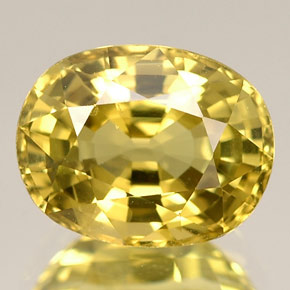 Crisoberillo naturale giallo da 2,94 ct, taglio ovale, VVS