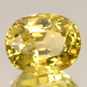 Crisoberillo naturale giallo da 2,94 ct, taglio ovale, VVS