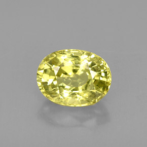 Crisoberillo naturale giallo da 1,59 ct, taglio ovale, VS