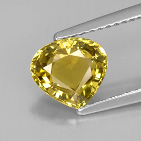 Crisoberillo naturale giallo da 1,72 ct, taglio a pera, VVS