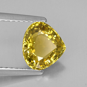 Crisoberillo naturale giallo da 1,72 ct, taglio a pera, VVS