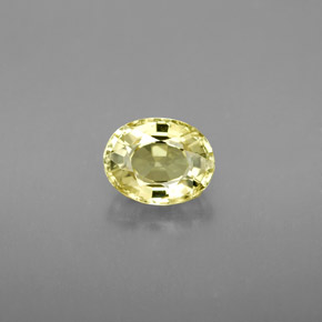 Crisoberillo naturale giallo da 1,27 ct, taglio ovale, VVS