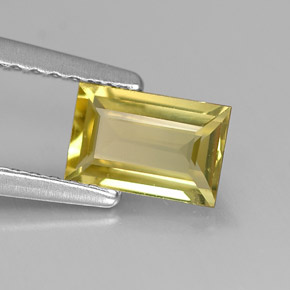 Crisoberillo Oro verdastro naturale da 0.75 ct, Taglio a baguette, VVS-VS
