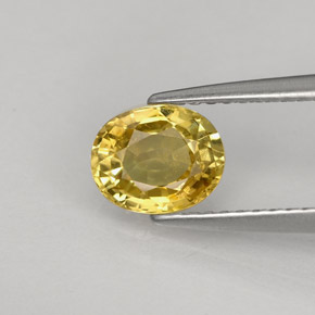 Crisoberillo naturale giallo da 1,22 ct, taglio ovale, VS