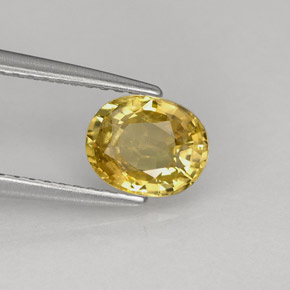 Crisoberillo naturale giallo da 1,22 ct, taglio ovale, VS