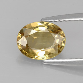 Crisoberillo naturale giallo da 1,37 ct, taglio ovale, VVS