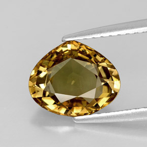 Crisoberillo naturale giallo da 2,24 ct, taglio a pera, VVS-VS