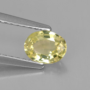 Crisoberillo naturale giallo da 0,62 ct, taglio ovale, VS