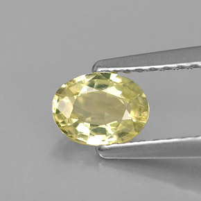 Crisoberillo naturale giallo da 0,62 ct, taglio ovale, VS
