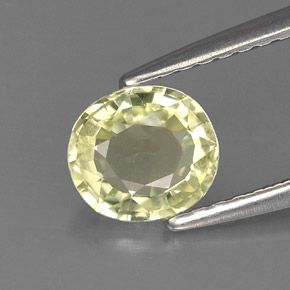 Crisoberillo naturale verde da 0,87 ct, taglio ovale, VVS-VS