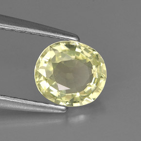 Crisoberillo naturale verde da 0,87 ct, taglio ovale, VVS-VS