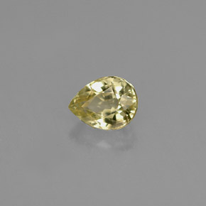 Crisoberillo naturale giallo da 0,53 ct, taglio a pera, VVS-VS