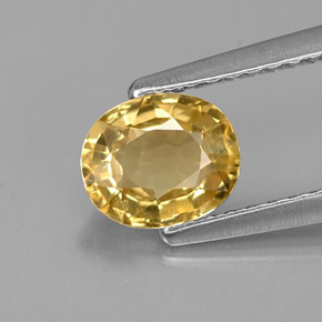 Crisoberillo naturale giallo da 0,98 ct, taglio ovale, VS
