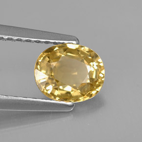 Crisoberillo naturale giallo da 0,98 ct, taglio ovale, VS