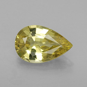 Crisoberillo naturale giallo da 1,37 ct, taglio a pera, VVS-VS