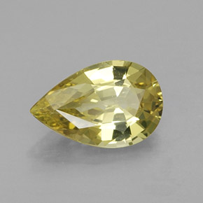 Crisoberillo naturale giallo da 1,37 ct, taglio a pera, VVS-VS