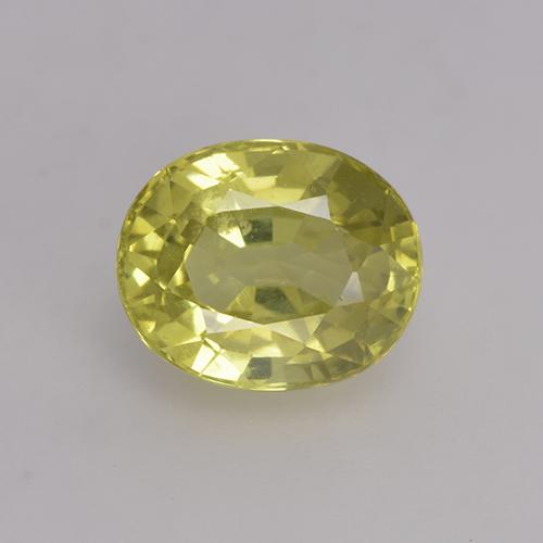 Crisoberillo naturale giallo da 1,41 ct, taglio ovale, VS