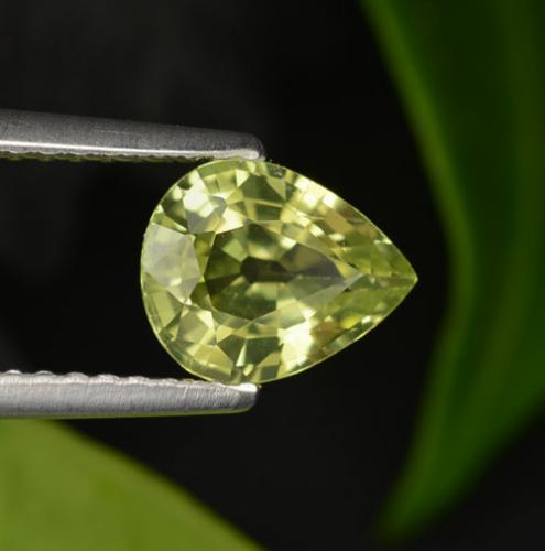 Crisoberillo Giallo verde naturale da 1.20 ct, Forma a pera, VVS-VS