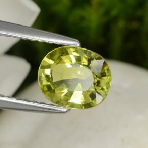 Crisoberillo naturale giallo da 1,30 ct, taglio ovale, VVS