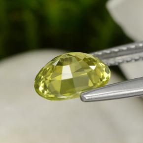 Crisoberillo naturale giallo da 1,30 ct, taglio ovale, VVS