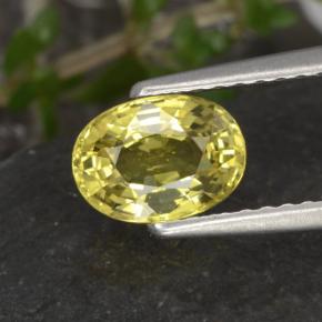 Crisoberillo naturale giallo da 1,12 ct, taglio ovale, VVS