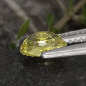Crisoberillo naturale giallo da 1,12 ct, taglio ovale, VVS