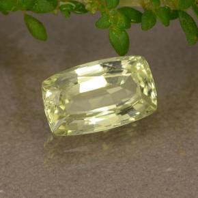 Crisoberillo Giallo verdastro naturale da 1.31 ct, Taglio a cuscino, VVS-VS