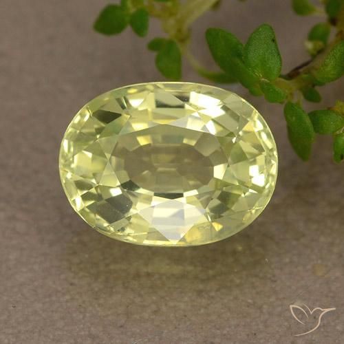 Crisoberillo naturale giallo da 1,76 ct, taglio ovale, VS