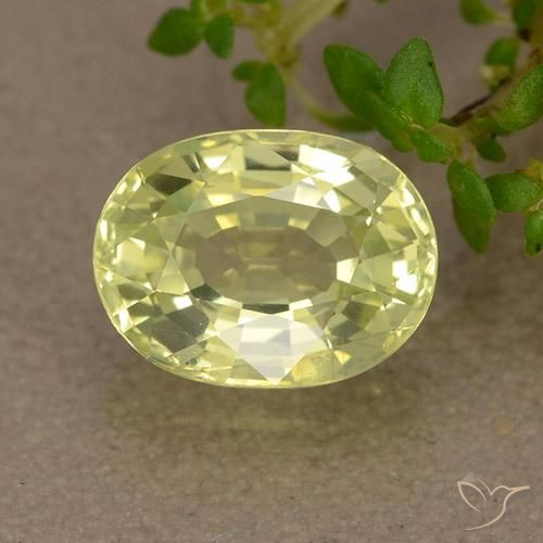 Crisoberillo naturale giallo da 1,76 ct, taglio ovale, VS