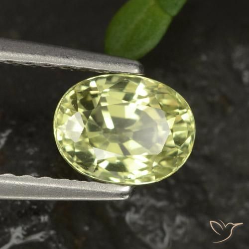 1.16ct Naturale Giallo verde Crisoberillo, Ovale, VS-SI