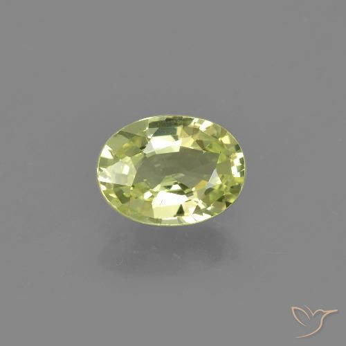 1.15ct Naturale Giallo verde Crisoberillo, Ovale, VVS-VS