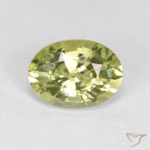 Crisoberillo Giallo verde naturale da 0.99 ct, Taglio ovale, VVS