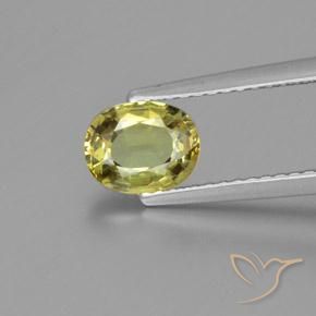 1.00ct Naturale Giallo medio Crisoberillo, Ovale, VVS-VS