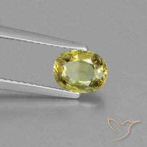 Crisoberillo Giallo medio naturale da 1.00 ct, Ovale, VVS-VS