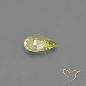 Crisoberillo Limone giallo naturale da 1.18 ct, Forma a pera, VVS