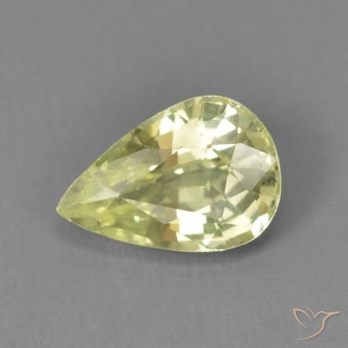 1.39ct Naturale Giallo verde Crisoberillo, Forma a pera, VVS-VS