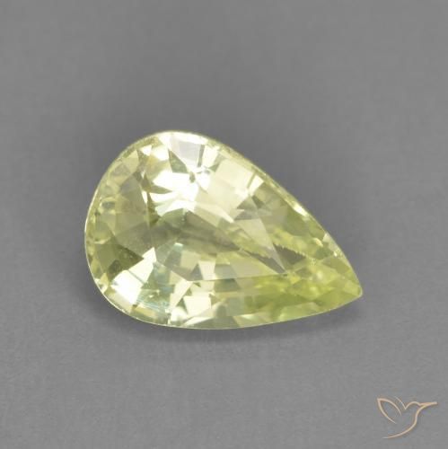 Crisoberillo Giallo verde naturale da 1.39 ct, Forma a pera, VVS-VS