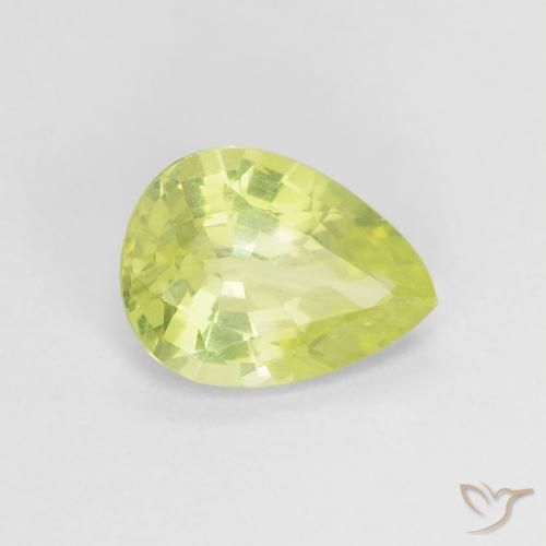 Crisoberillo Limone giallo naturale da 1.29 ct, Forma a pera, VS